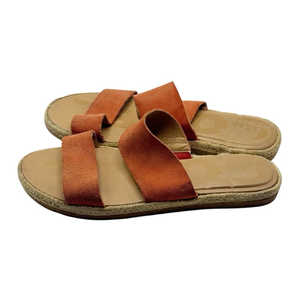 Sorel Ella II Slide Sandals Women's Size 8.5 Beige Orange Flats Leather - Picture 2 of 5